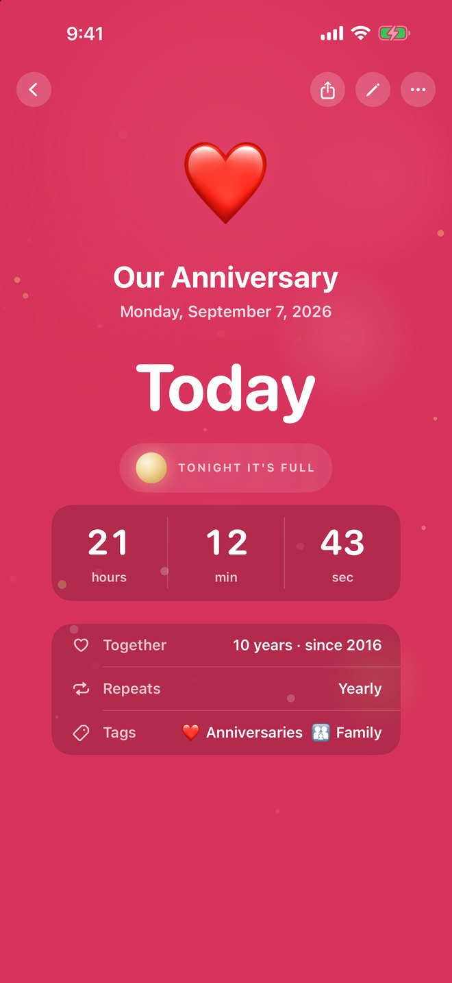 Our Anniversary in Luna Days: Today, ten years, tonight the moon is full.